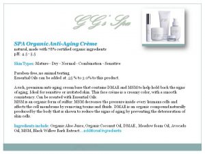 SPA Organic Anti-Aging Crème