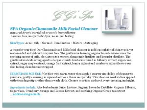 SPA Organic Chamomile Milk Facial Cleanser