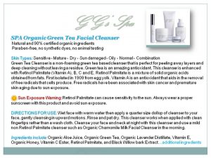 SPA Organic Green Tea Facial Cleanser