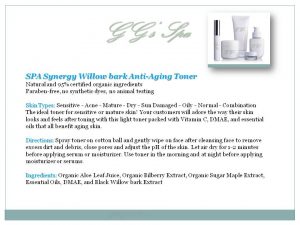 SPA Synergy Willow bark Anti-Aging Toner